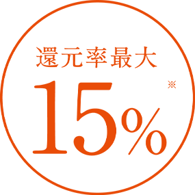 還元率最大15%